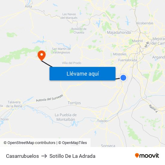 Casarrubuelos to Sotillo De La Adrada map