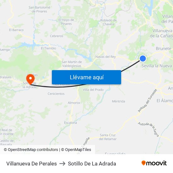 Villanueva De Perales to Sotillo De La Adrada map