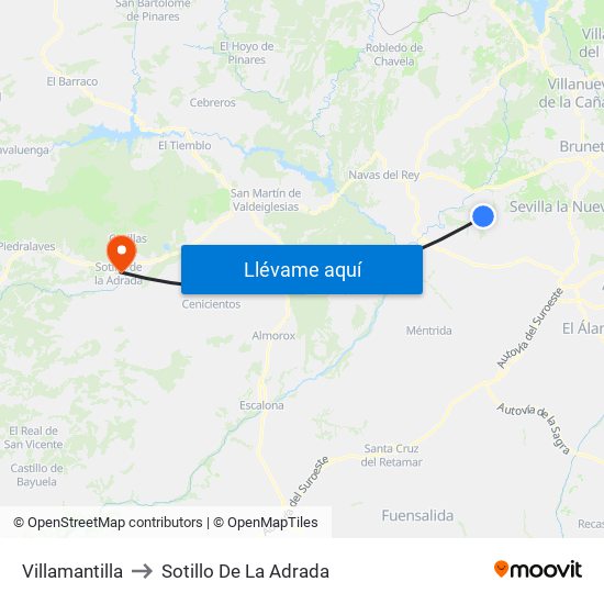 Villamantilla to Sotillo De La Adrada map