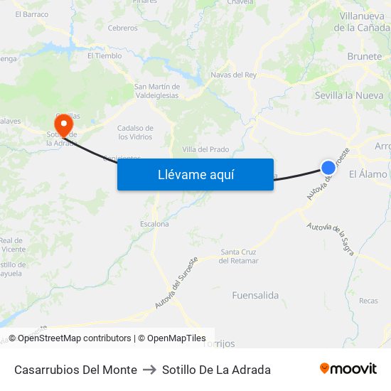 Casarrubios Del Monte to Sotillo De La Adrada map