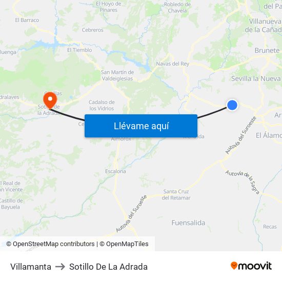 Villamanta to Sotillo De La Adrada map