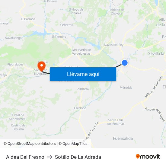 Aldea Del Fresno to Sotillo De La Adrada map