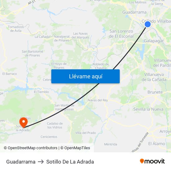 Guadarrama to Sotillo De La Adrada map