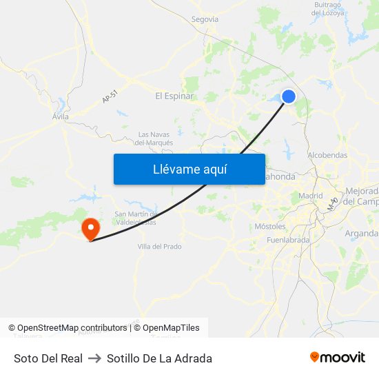 Soto Del Real to Sotillo De La Adrada map