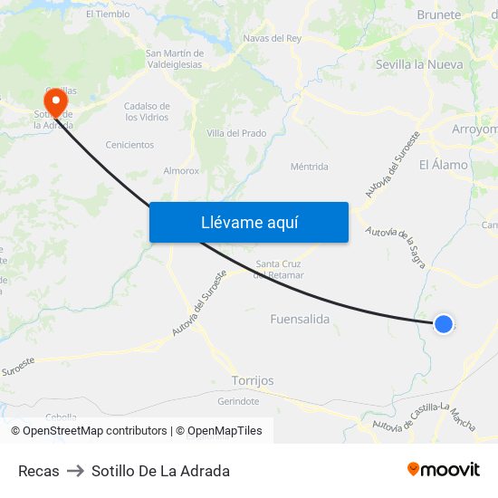 Recas to Sotillo De La Adrada map