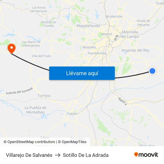 Villarejo De Salvanés to Sotillo De La Adrada map