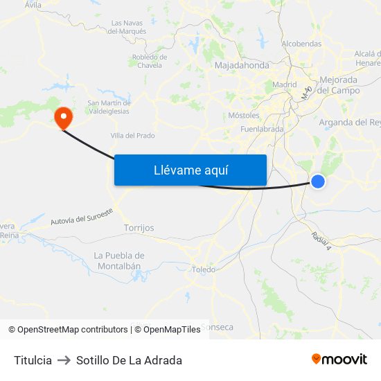 Titulcia to Sotillo De La Adrada map