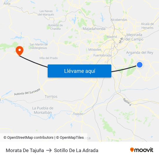 Morata De Tajuña to Sotillo De La Adrada map