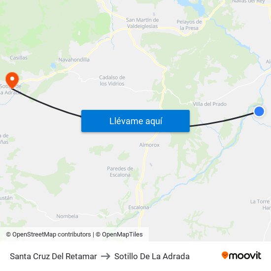 Santa Cruz Del Retamar to Sotillo De La Adrada map
