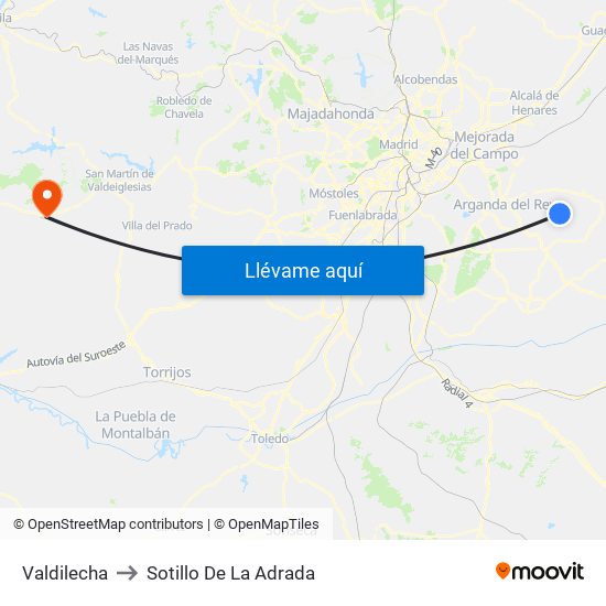 Valdilecha to Sotillo De La Adrada map