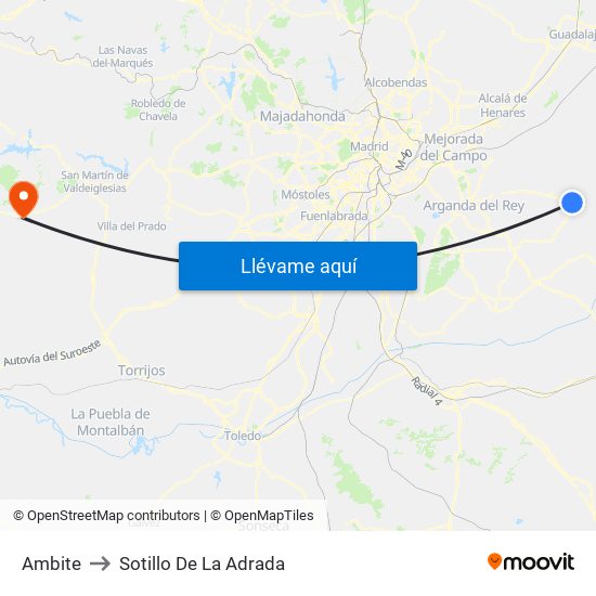 Ambite to Sotillo De La Adrada map