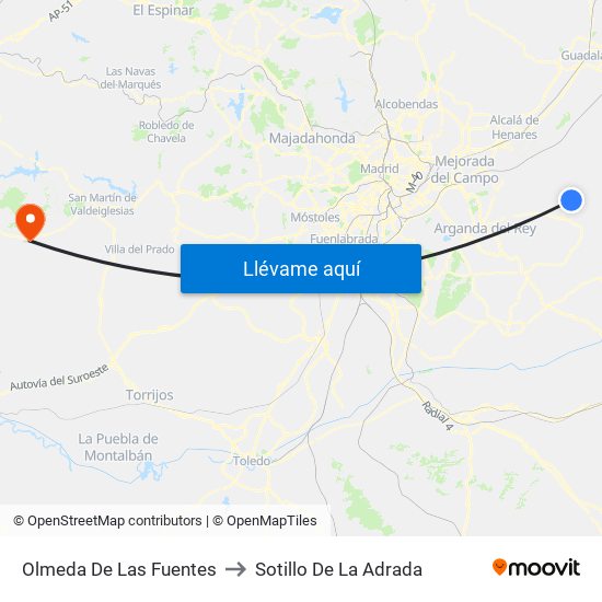 Olmeda De Las Fuentes to Sotillo De La Adrada map