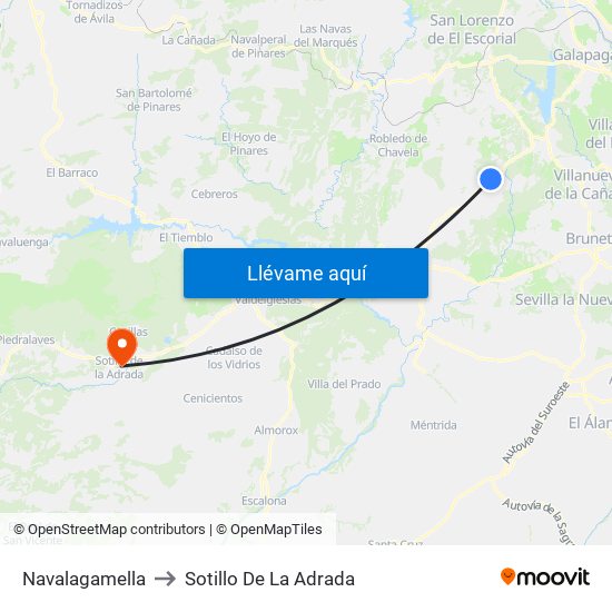 Navalagamella to Sotillo De La Adrada map