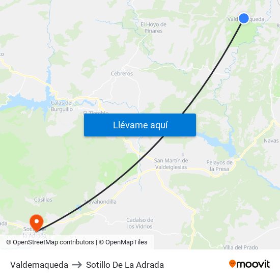 Valdemaqueda to Sotillo De La Adrada map
