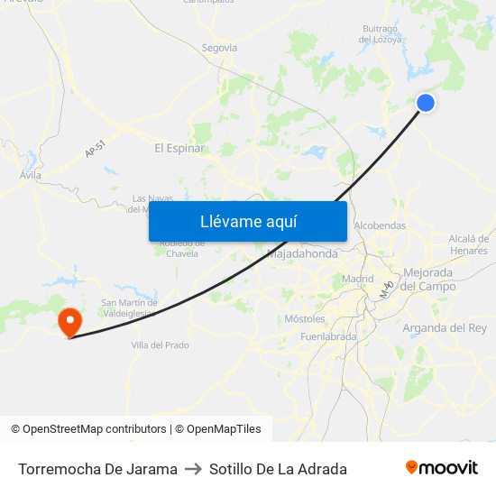 Torremocha De Jarama to Sotillo De La Adrada map
