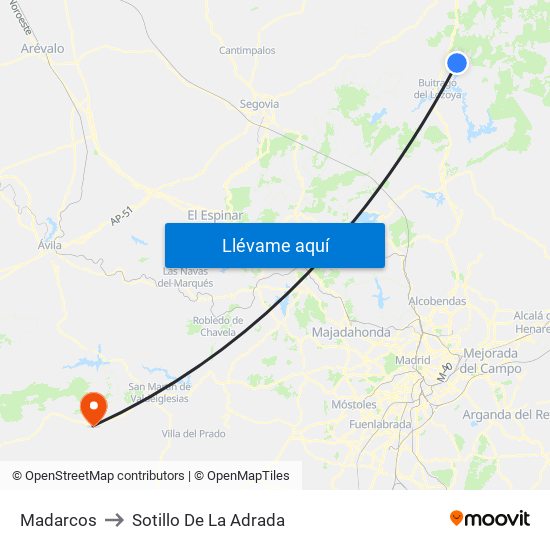 Madarcos to Sotillo De La Adrada map
