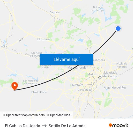 El Cubillo De Uceda to Sotillo De La Adrada map