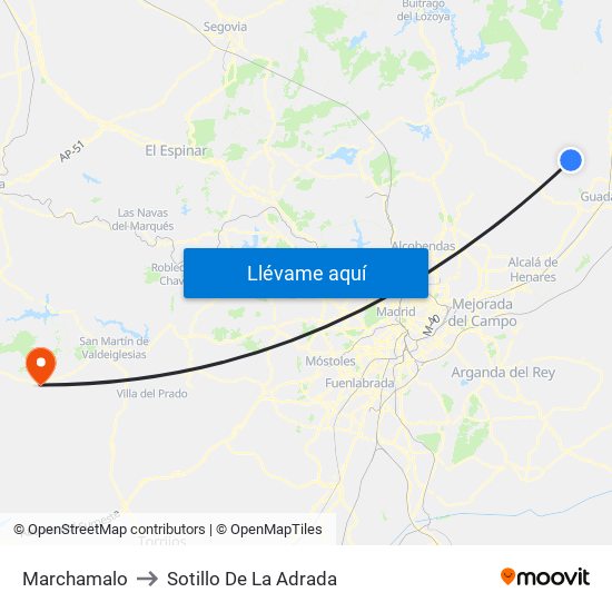 Marchamalo to Sotillo De La Adrada map