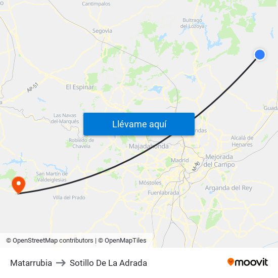 Matarrubia to Sotillo De La Adrada map