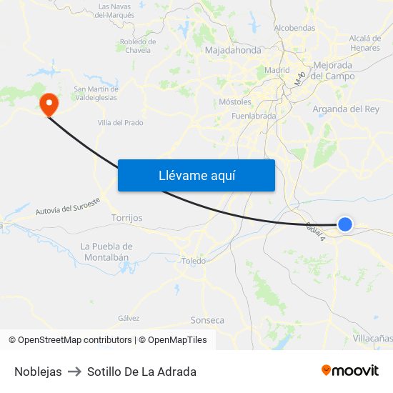 Noblejas to Sotillo De La Adrada map