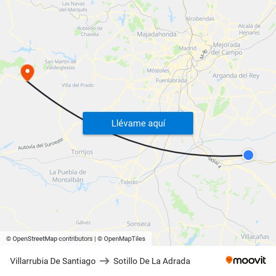 Villarrubia De Santiago to Sotillo De La Adrada map