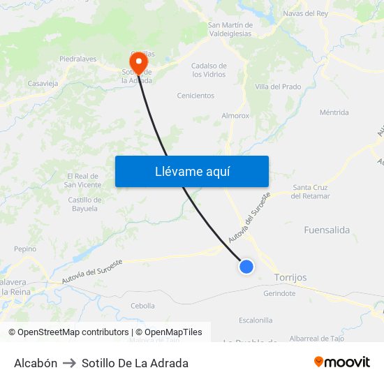 Alcabón to Sotillo De La Adrada map