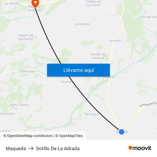 Maqueda to Sotillo De La Adrada map