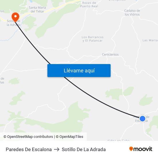 Paredes De Escalona to Sotillo De La Adrada map