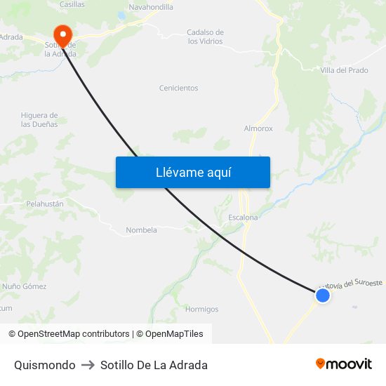 Quismondo to Sotillo De La Adrada map