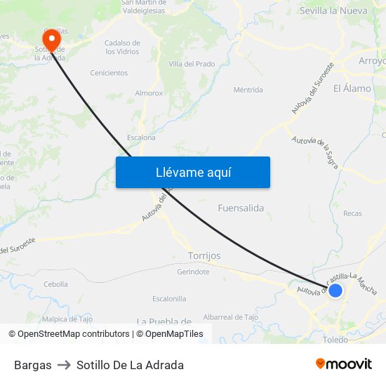 Bargas to Sotillo De La Adrada map