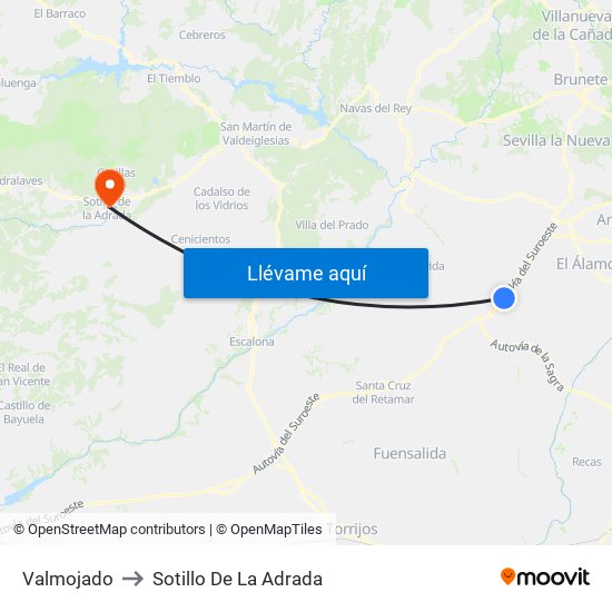 Valmojado to Sotillo De La Adrada map