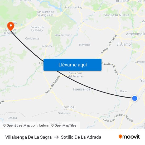 Villaluenga De La Sagra to Sotillo De La Adrada map