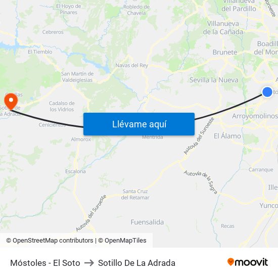 Móstoles - El Soto to Sotillo De La Adrada map