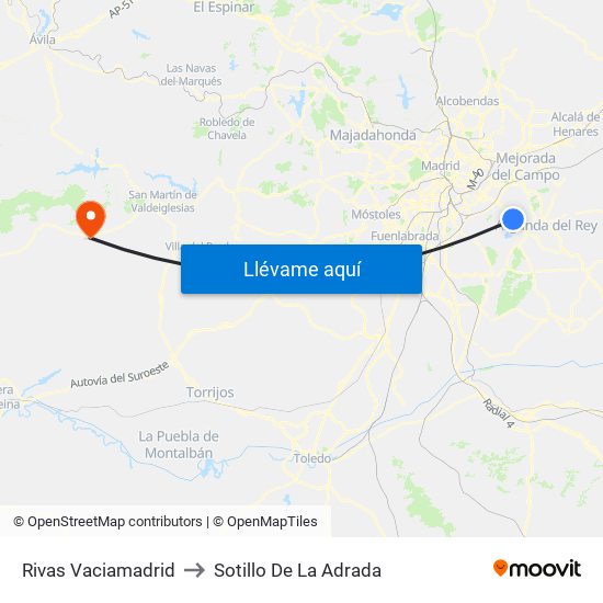 Rivas Vaciamadrid to Sotillo De La Adrada map