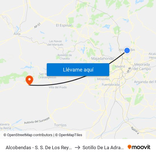Alcobendas - S. S. De Los Reyes to Sotillo De La Adrada map