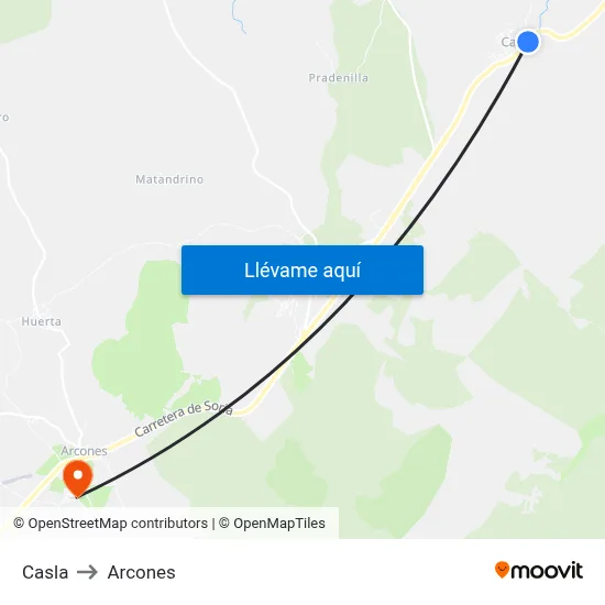 Casla to Arcones map