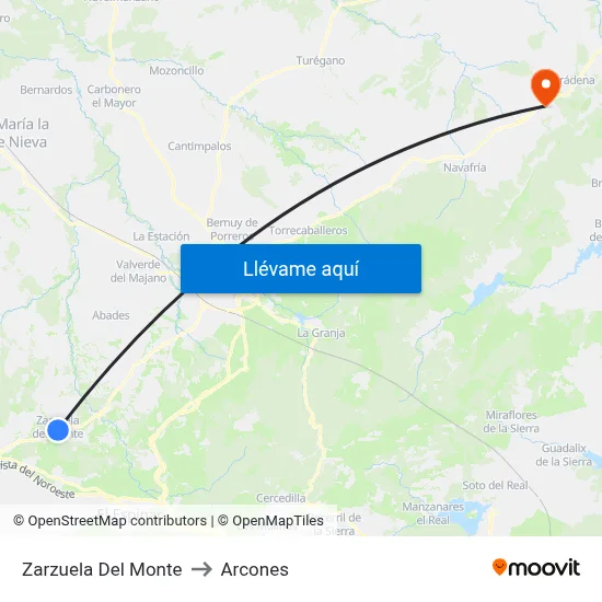Zarzuela Del Monte to Arcones map