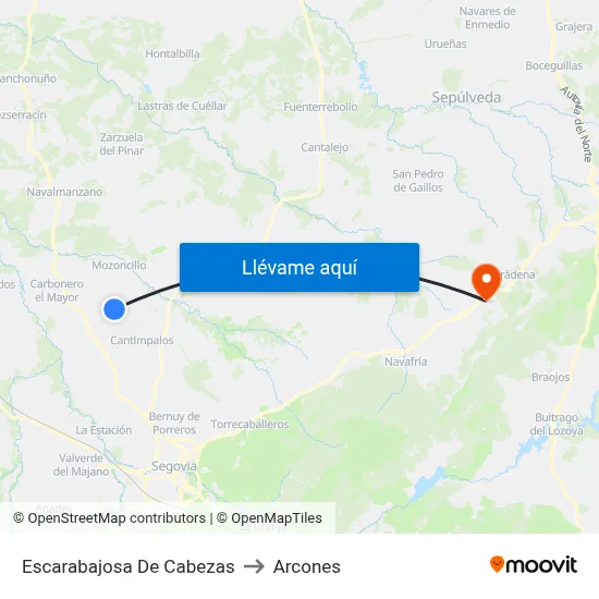 Escarabajosa De Cabezas to Arcones map