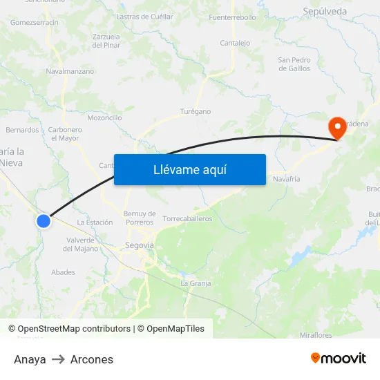 Anaya to Arcones map