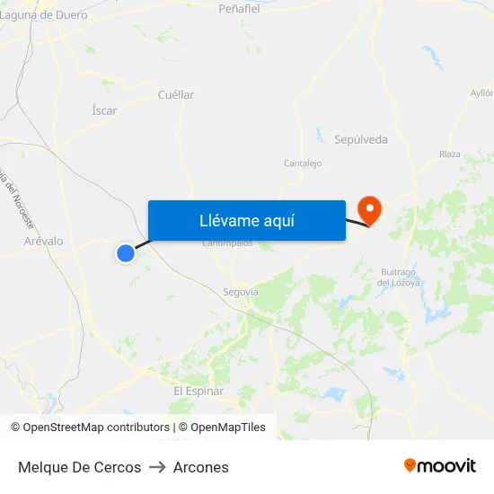Melque De Cercos to Arcones map