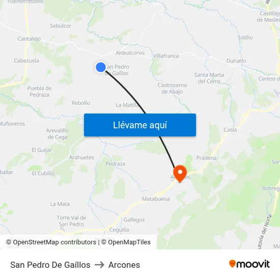 San Pedro De Gaíllos to Arcones map