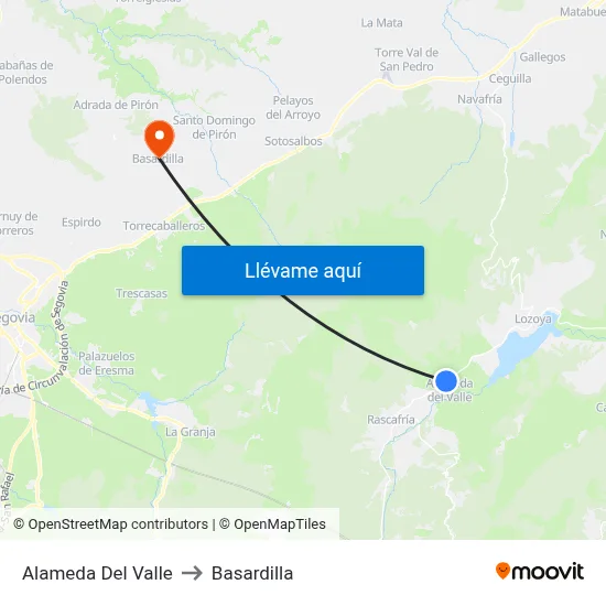Alameda Del Valle to Basardilla map