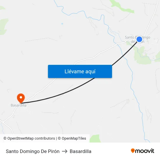 Santo Domingo De Pirón to Basardilla map
