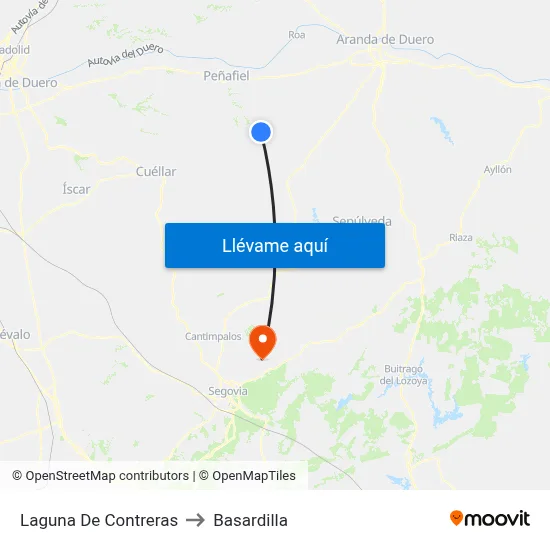 Laguna De Contreras to Basardilla map