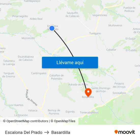 Escalona Del Prado to Basardilla map