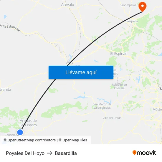 Poyales Del Hoyo to Basardilla map