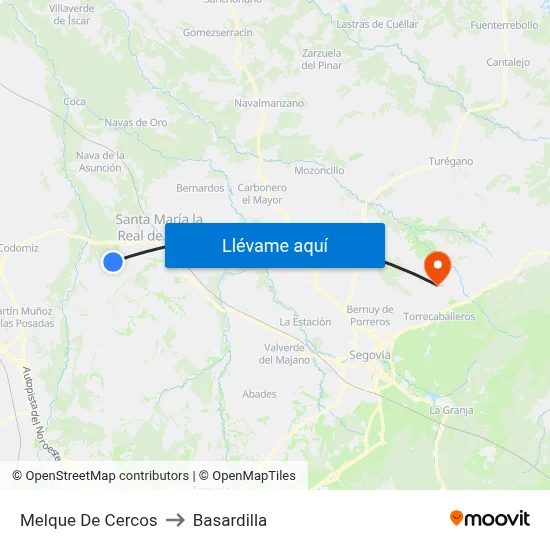 Melque De Cercos to Basardilla map