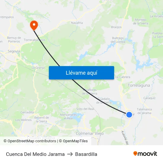 Cuenca Del Medio Jarama to Basardilla map