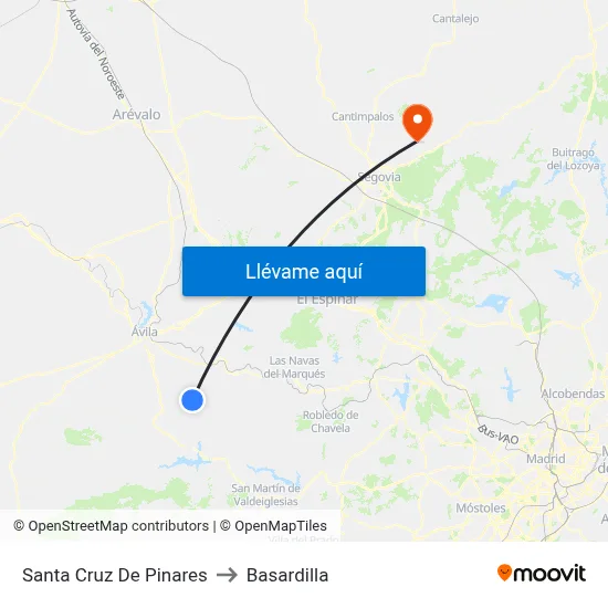 Santa Cruz De Pinares to Basardilla map