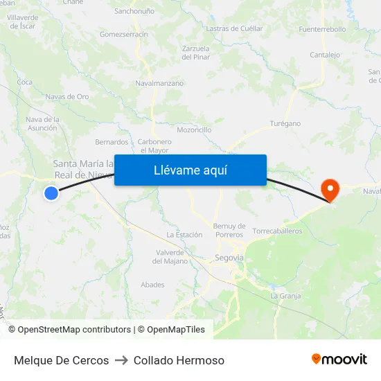 Melque De Cercos to Collado Hermoso map